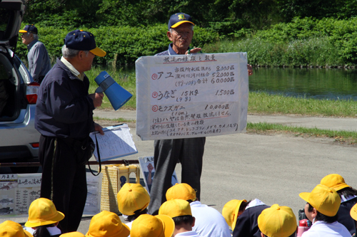 鮎や深川川に関する授業が行われました。