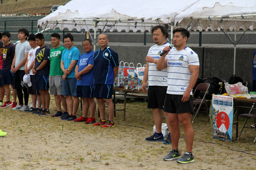 ゲストとして参加したパナソニックワイルドナイツの百武選手とＯＢの千島さん