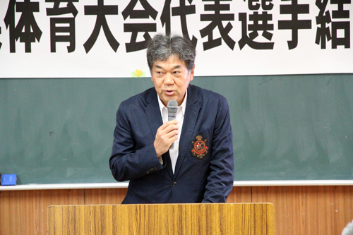 梶山公則会長は、「万全の状態で日頃の練習の成果を十分に発揮してきてください」とあいさつ