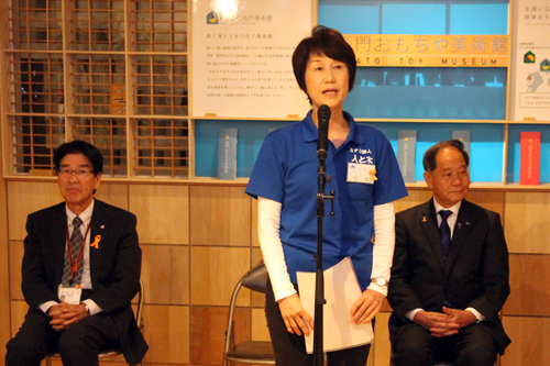 「たくさんの笑顔の会うことが長門おもちゃ美術館の使命」と語る岩本理事長