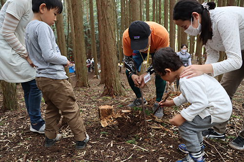 森の昆虫などの生き物も観察した