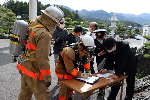 訓練は毎年1回ほど実施されています