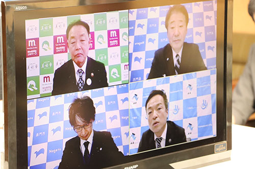 下関市の前田市長、美祢市の篠田市長がオンラインで参加