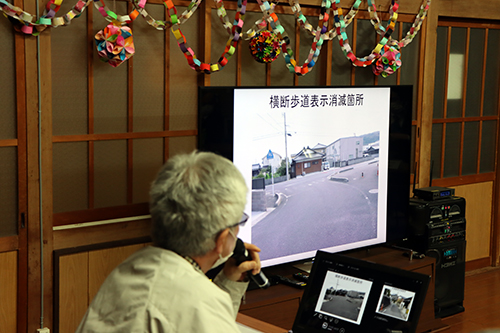 田屋地区まちづくり協議会が市の事業を活用して購入したモニターを活用して行われた