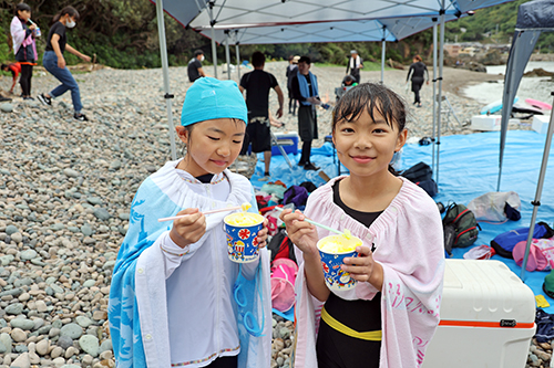 泳いだ後のかき氷は最高