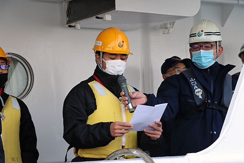 決意表明をする中野友翔さん