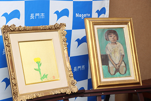 左から、《菊花》（仮題）1972～73年、《少女像》（仮題）1947年頃