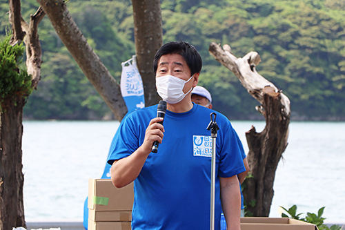 江原市長が「海は長門市にとって誇りであり財産」とあいさつ