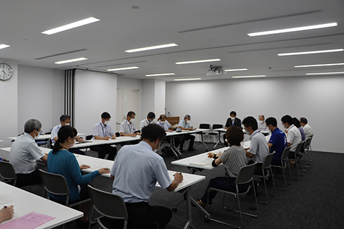長門市役所で長門市新型コロナウイルス対策本部会議が開催