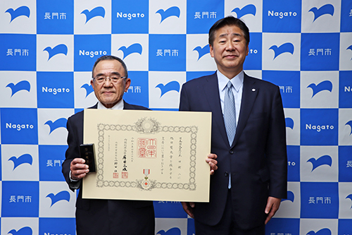 旭日双光章を受章した武田新二さん