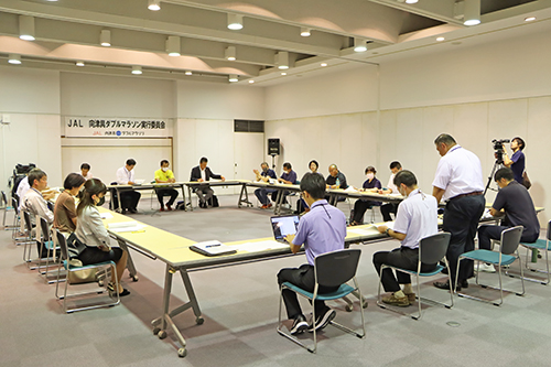 ラポールゆやで行われたJAL 向津具ダブルマラソン実行委員会総会