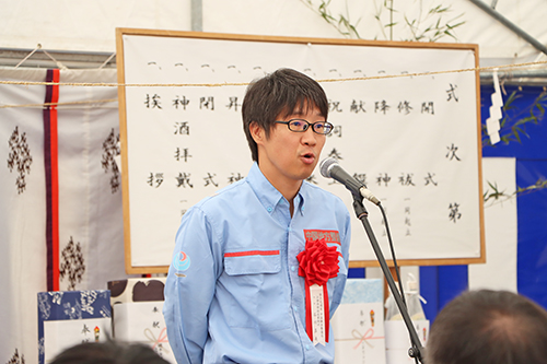 山陰西部国道事務所の石川所長が挨拶