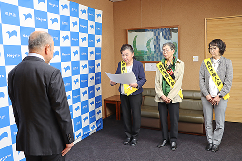 高齢者交通事故防止に向けた会長メッセージの伝達が行われた