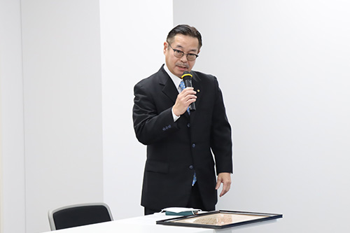 団体を代表して長門ライオンズクラブの平田会長があいさつされた