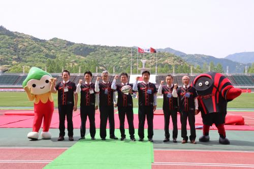 長門市長らが出席したキックオフセレモニー