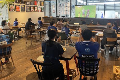 市内でもパブリックビューイングが行われた