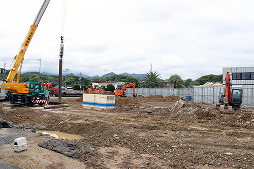 油谷支所跡地（複合施設建設予定地）の様子