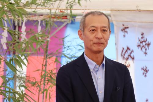 施工業者を代表して安藤建設株式会社安藤繁之代表取締役があいさつ