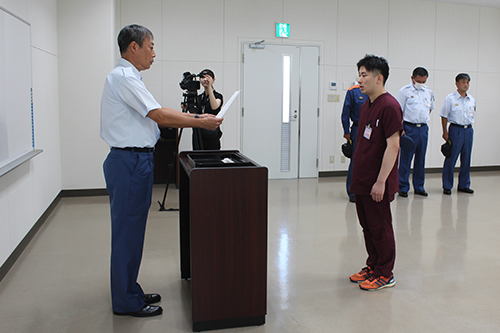 「一日救急隊長」として、救急現場活動や各種訓練に従事しました