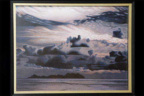 【響灘夕景】91.5cm×117cmのアクリル絵