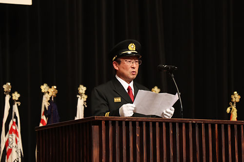 新たに消防団長に就任した長谷川団長