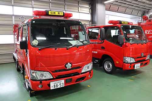 配備された小型動力ポンプ（付）積載車