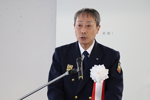 「市民の皆さんが安心して過ごせるまちづくりに尽力したい」と話す岩本消防長