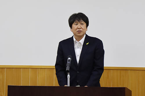 山口保護観察所の久保所長が「犯罪や非行に陥った人の立ち直り支援の輪にそれぞれの立場からご参加いただきたい」あいさつ