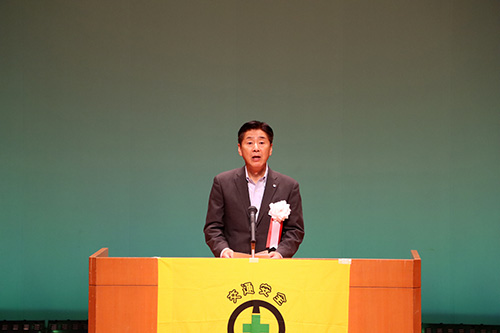 挨拶をする江原市長