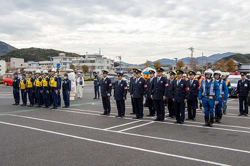 年末年始特別警戒隊出動式の様子