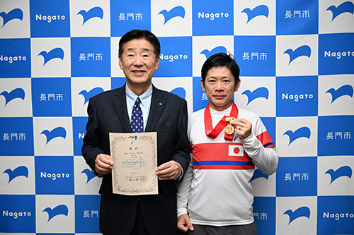 全日本自転車競技選手権大会の優勝報告会が行われました