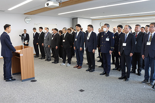 市職員に向けた市長訓示が行われた