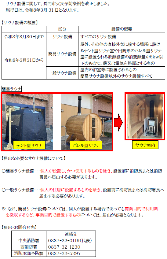 サウナ設備改正概要