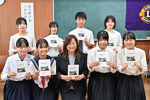 ジュニアリーダーズの皆さんと長門ライオンズクラブの村川会長