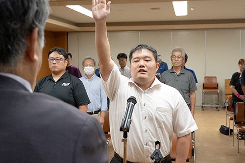 林さんによる決意表明の様子
